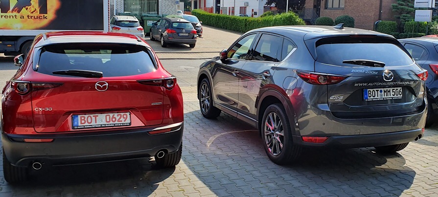 Größenunterschied Mazda CX-5 zum neuen Mazda CX-30